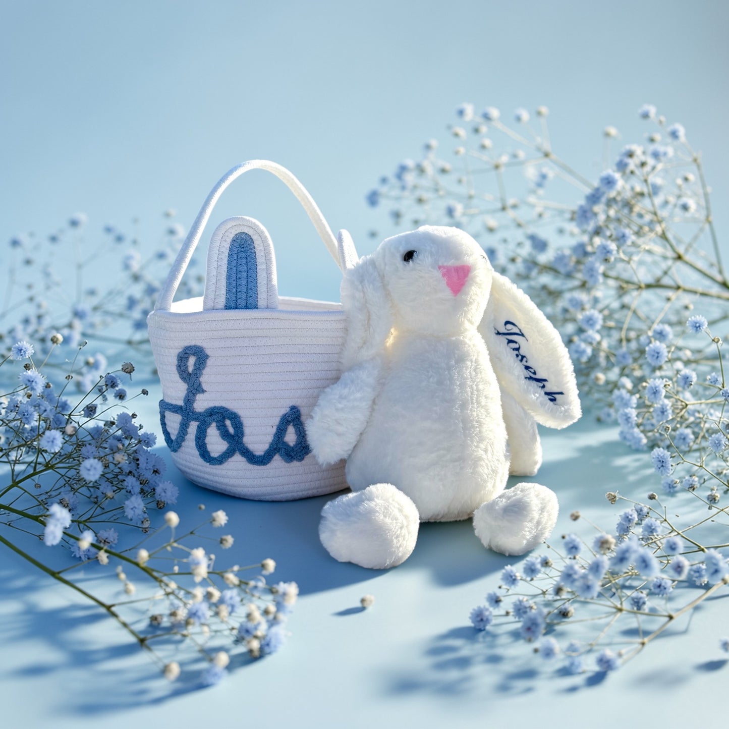 Personalized Easter Basket - Light blue (Large)