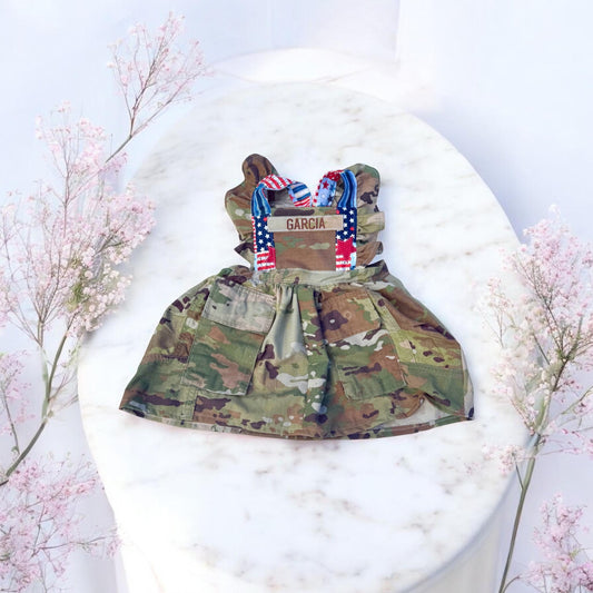 Military Up-cycled Girl Dress ❤️💙
