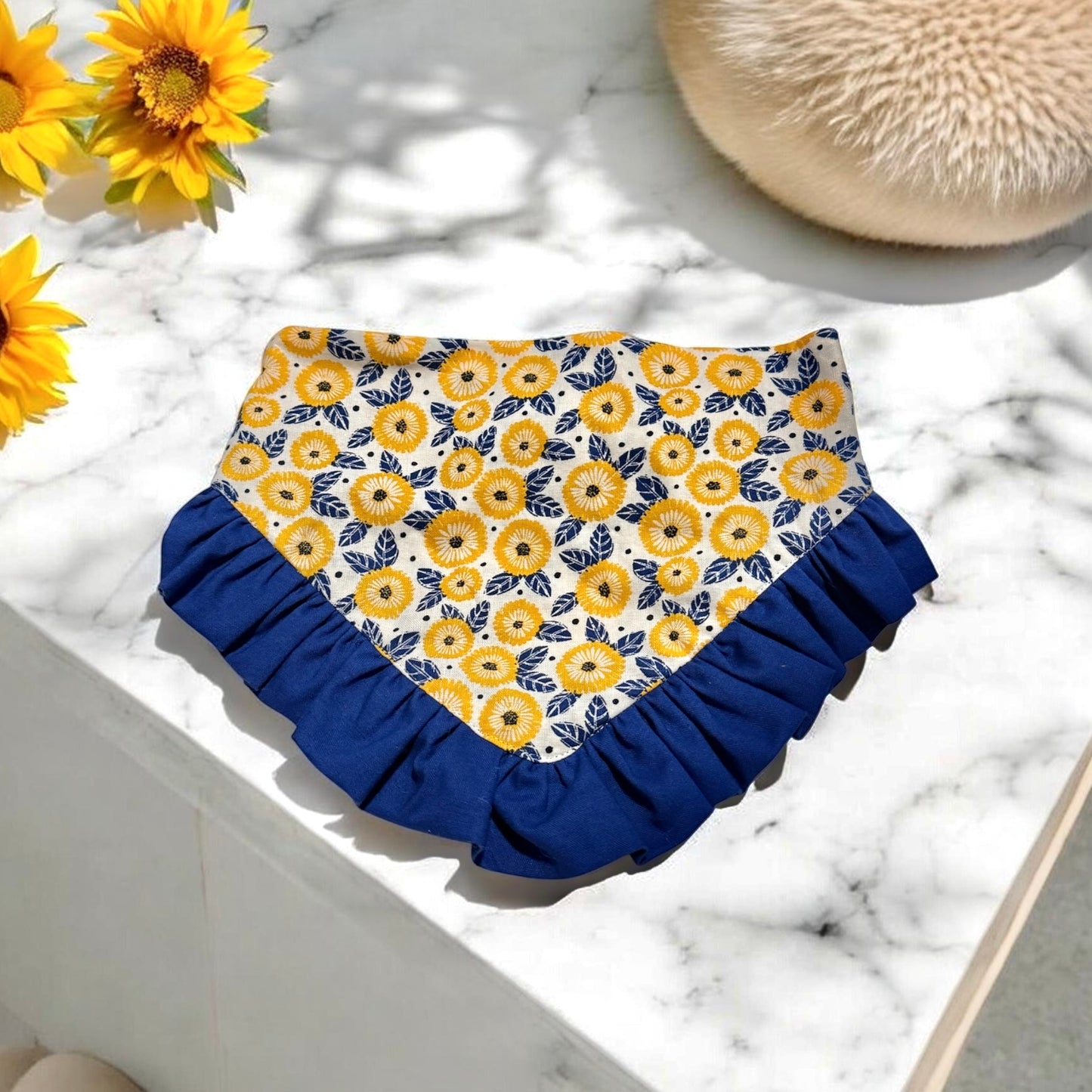 Golden Daisy Ruffle Bandana