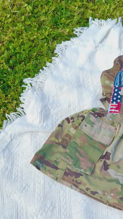 Military Up-cycled Girl Dress ❤️💙